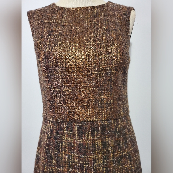 BADGLEY MISCHKA bronze top and wool skirt dress. Size 8 but seems a bit smaller - Picture 3 of 15